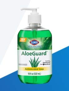 Healthlink AloeGuard Moisturizing Antimicrobial Soap, Aloe Vera Infused, PCMX, Light Floral Scent (18 oz Bottlle - Single)