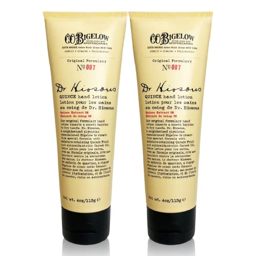 C. O. Bigelow Dr. Hiosous Quince Hand Lotion for Dry Hands, Hand Cream for Women and Men to Soften Dry Cracked Skin, No. 007, 4 fl oz,, Pack of 2