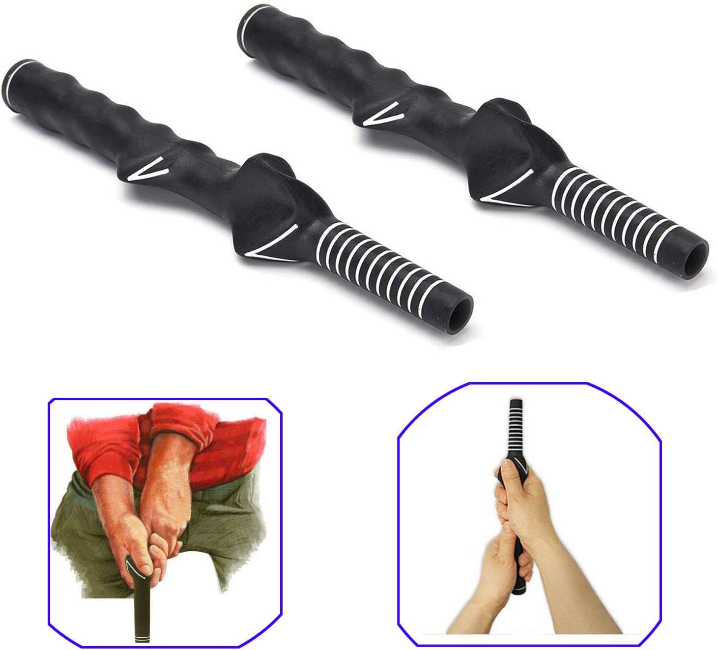 Golf Club Grip Golf Swing Trainer Training Grip,Teaching Right-Handed Practice Aid,Set of 2