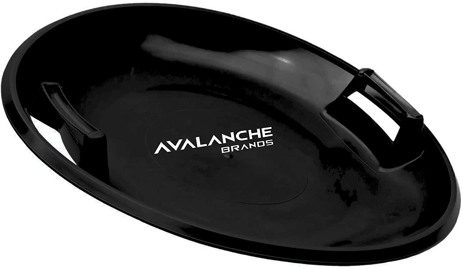 Downhill Saucer Snow Sled Includes Durable Handles (Black 25")