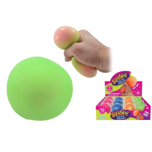Kandytoys Single Neon Stress Ball - 7cm Assorted Colors