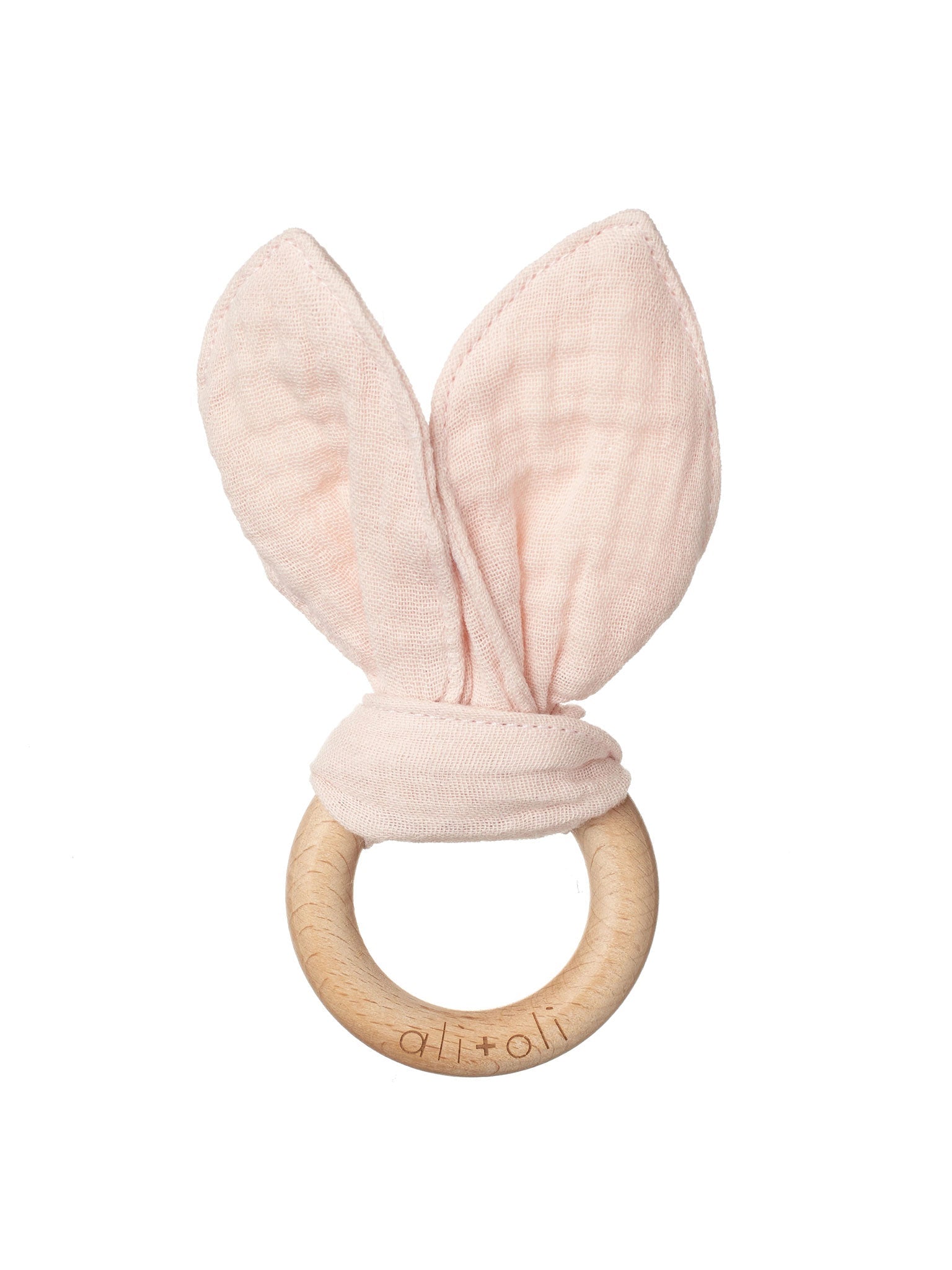 Crinkle Bunny Ears Wooden Teether