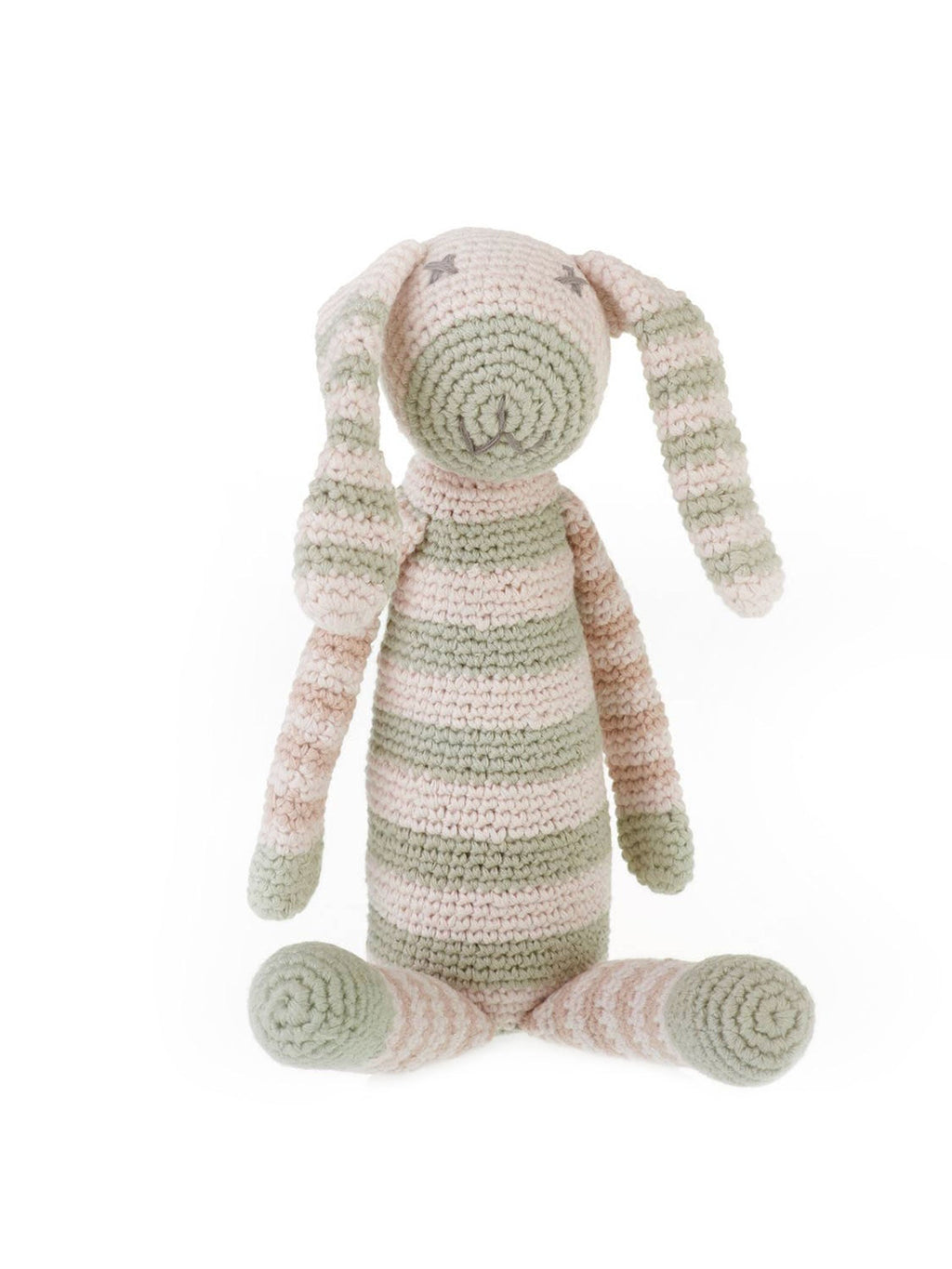 Organic Stripey Bunny Rattle