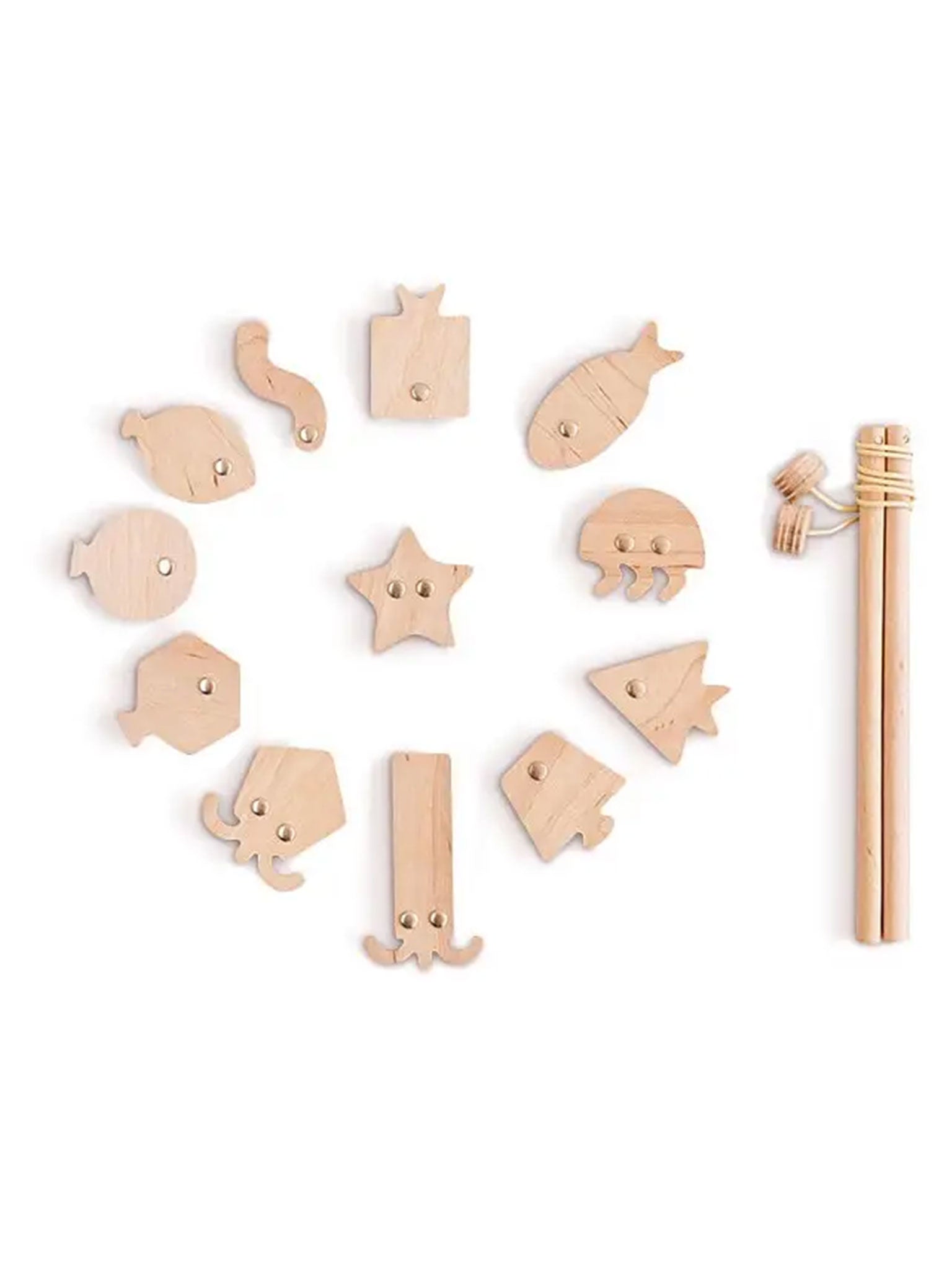 Sea Creatures Wooden Fishing Game