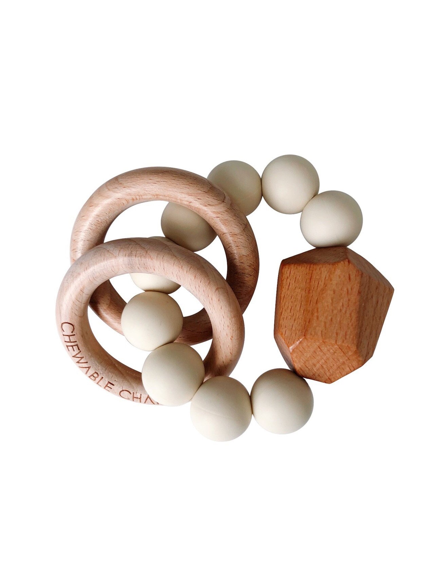 Silicone + Wood Teether Ring