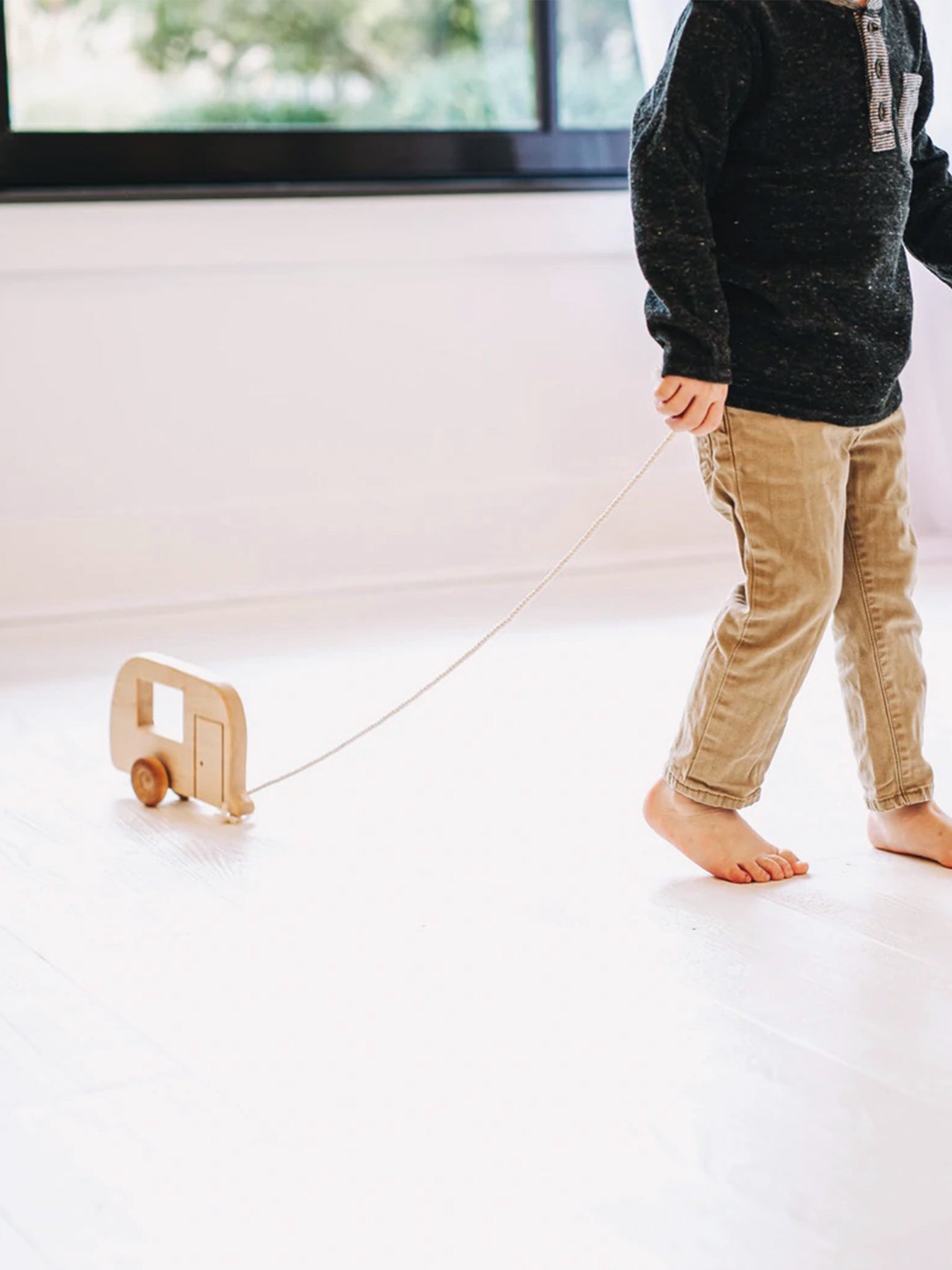 Wooden Camper Pull Behind Toy